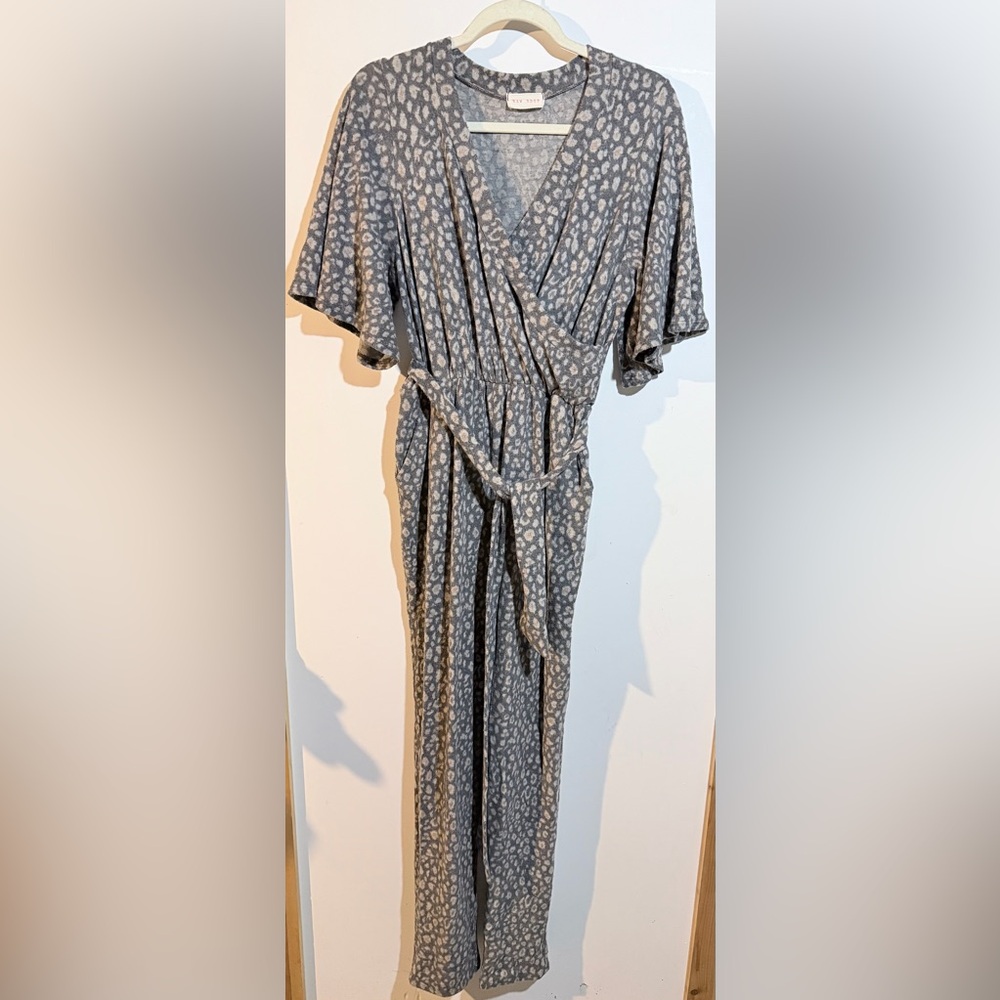 Gray Animal Print Jumpsuit